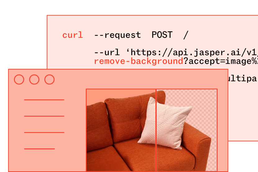 Jasper API remove background example