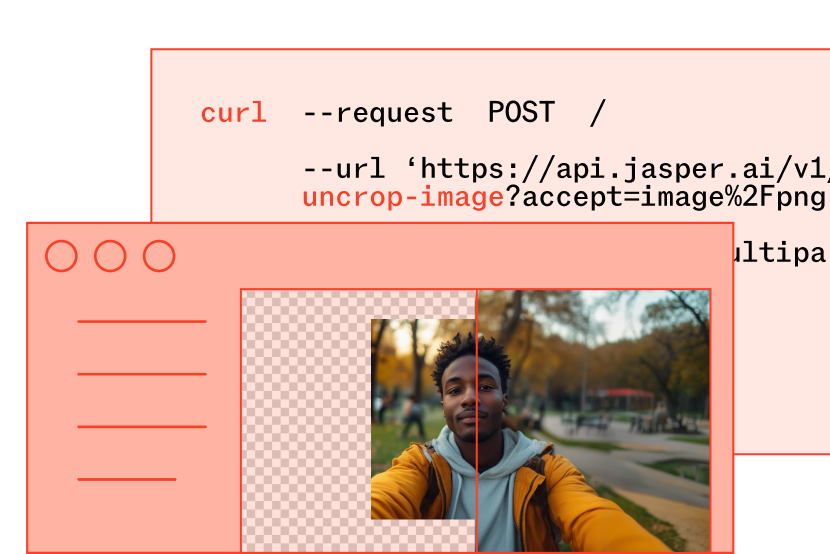Jasper API uncrop example